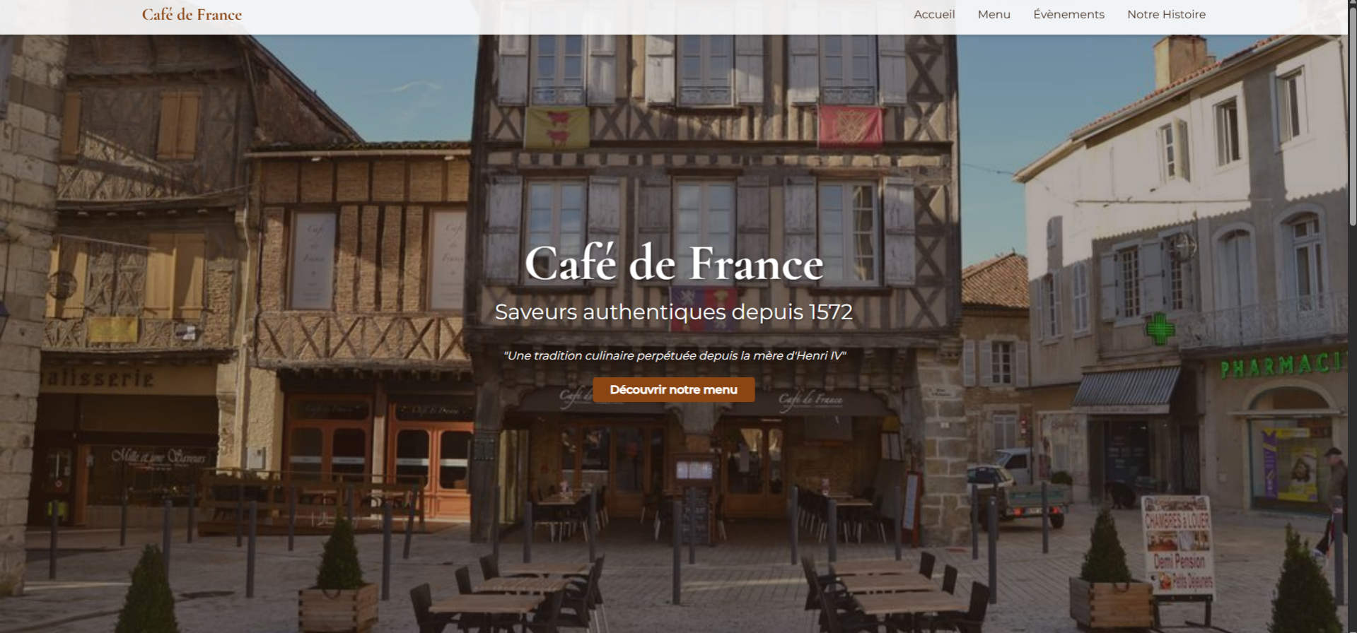 Aperçu Site Café